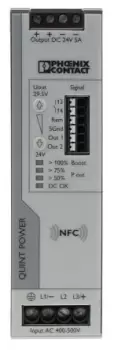 Image of Phoenix Contact QUINT4-PS/3AC/24DC/5 Switch Mode DIN Rail Power Supply 400V ac Input, 24V dc Output, 5A 120W
