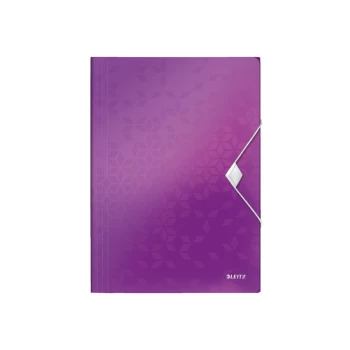 Image of WOW 3 Flap Folder A4 Polypropylene 150 Sheet Capacity Purple - Outer Carton of 10