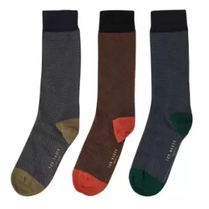 Image of Ted Baker Gift Box Crew Socks 3 Pack - Blue