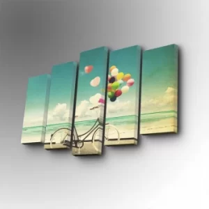 Image of 5PUC-127 Multicolor Decorative Canvas Painting (5 Pieces)