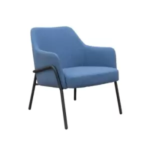 Image of Corby lounge chair with Black metal frame - light blue