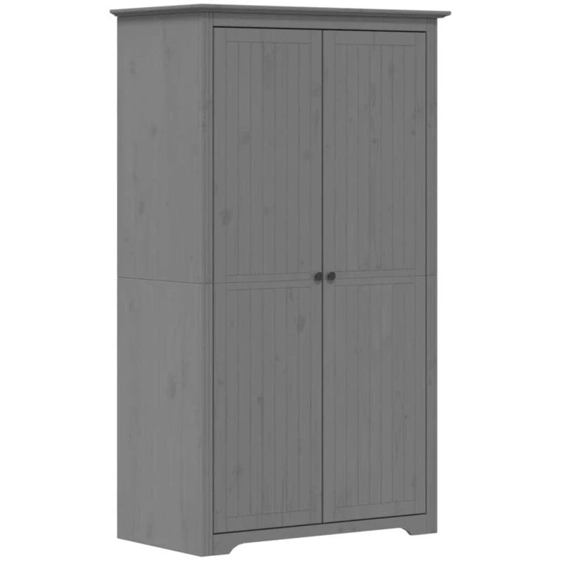 Image of Vidaxl Wardrobe Bodo Grey 101X52X176.5cm Solid Wood Pine, Grey 355061