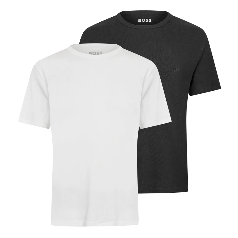 Image of Boss BW RN Rib Tee 2Pk Sn63 Wht/Blk 980 male S