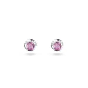Image of Stilla Stud Round Cut Purple Rhodium Plated Earrings 5639135