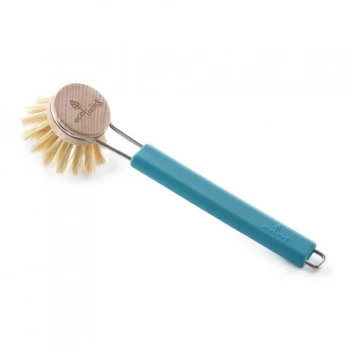 Image of eco living Dish Brush with Replaceable Head - Natural Plant Bristles (FSC 100%) - blue
