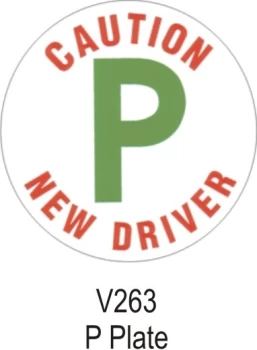 Image of P Plate - Vinyl Sticker - Single- CASTLE PROMOTIONS- V263