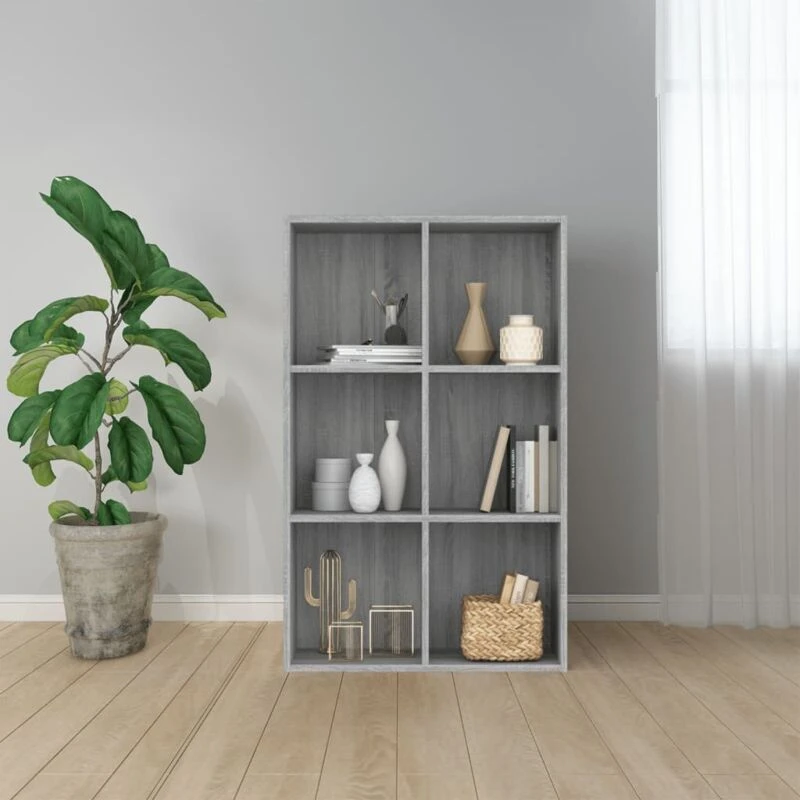 Image of Vidaxl Book Cabinet/Sideboard Grey Sonoma 66X30X98cm Engineered Wood, Grey 815295