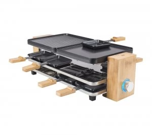 Image of PRINCESS Raclette Pure 8 Grill - Black & Bamboo, Black