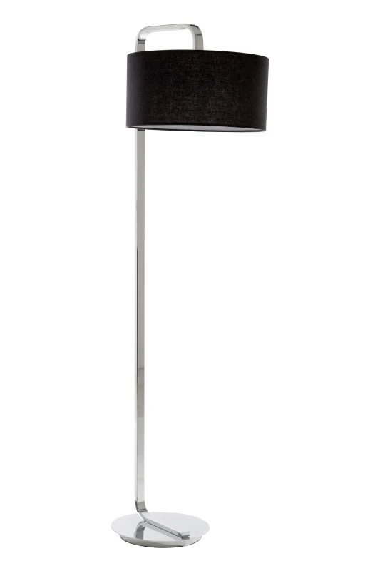 Image of Premier Housewares Interiors by Premier Leyna Floor Lamp with Black Fabric Shade Black unisex