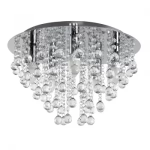 Image of Eleska Round Ceiling Light in Chrome with Acrylic Ball Droplets