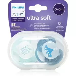 Image of Philips Avent Soother Ultra Soft 0 - 6m dummy Boy Boat 2 pc