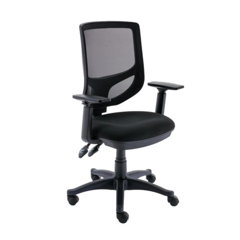 Image of Astin Nesta Mesh Back Operator Chair Black with Adjustable Arms 590x900x1050mm Charcoal KF800023