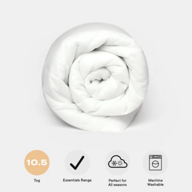 Image of OHS OHS 10.5 Tog Duvet Quilt All Seasons Summer Winter Anti Allergy in White Size: Single White Single Unisex 5027434140343