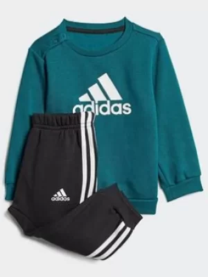 Image of Boys, adidas Badge Of Sport Jogger Set, Light Green, Size 9-12 Months