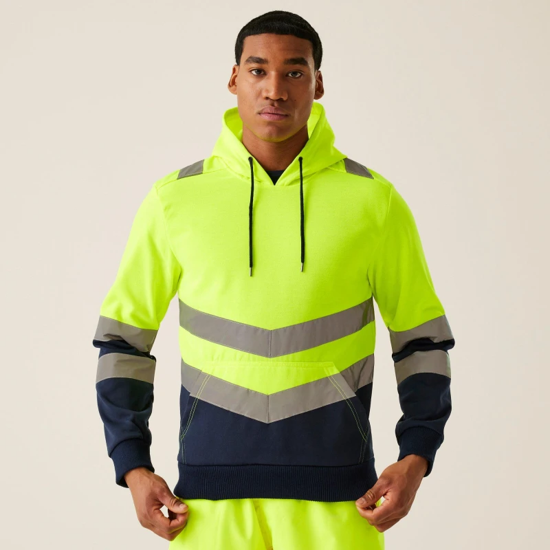 Image of Regatta Mens Hi-Vis Overhead Hoodie Yellow male XL
