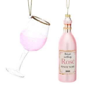 Image of Sass & Belle (Set of 2) Christmas Cheer Ros&eacute; and Glass Shaped Bauble