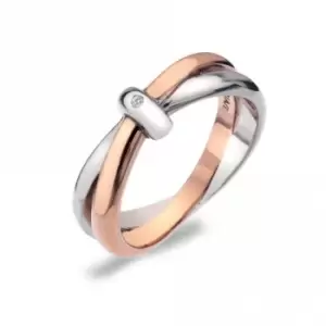 Image of Hot Diamonds 18ct Rose Gold Vermeil Ring DR112