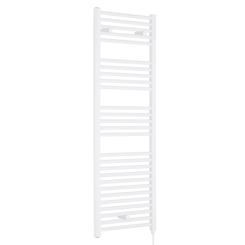 Image of Balterley Electric Vertical Round Towel Rail 750 Watt Gloss White 1375x 480mm White