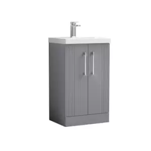 Image of Nuie Deco 500mm Floor Standing 2 Door Vanity & Basin 3 - Satin Grey