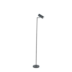 Image of Lagos Adjustable Black Metal Chrome Minimalist Task Floor Lamp Black/Chrome