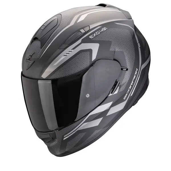 Image of Scorpion EXO-491 Kripta Matt Black-Silver Full Face Helmet Size M