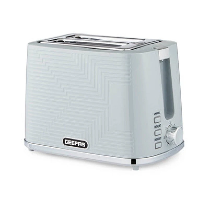 Image of Geepas Opus Collection 2 Slice Bread Toaster with 7 Level Browning Control Crumb Tray Cancel Grey