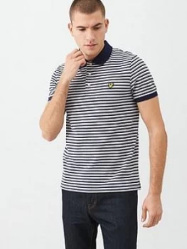 Image of Lyle & Scott Stripe Polo Shirt - Navy, Size L, Men