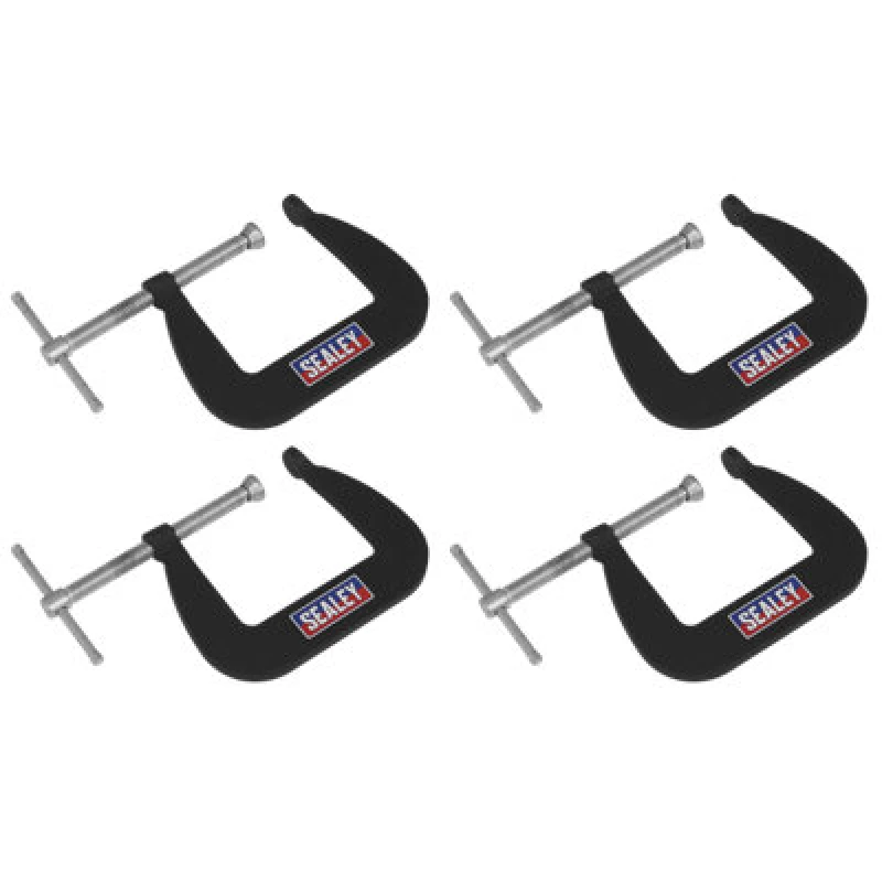 Image of Sealey 4 Piece Junior G Clamp Set GCC01 Clamp Capacity (Length): 64mm