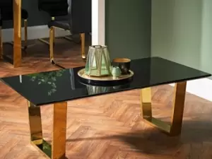 Image of LPD Antibes Black and Gold Coffee Table Flat Packed