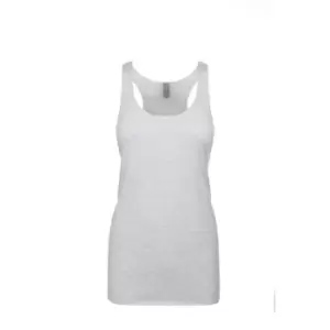Image of Next Level Womens/Ladies Tri-Blend Racer Back Tank Top (M) (Heather White)
