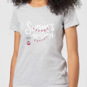 Image of Seasons Greetings Womens T-Shirt - Grey - 3XL