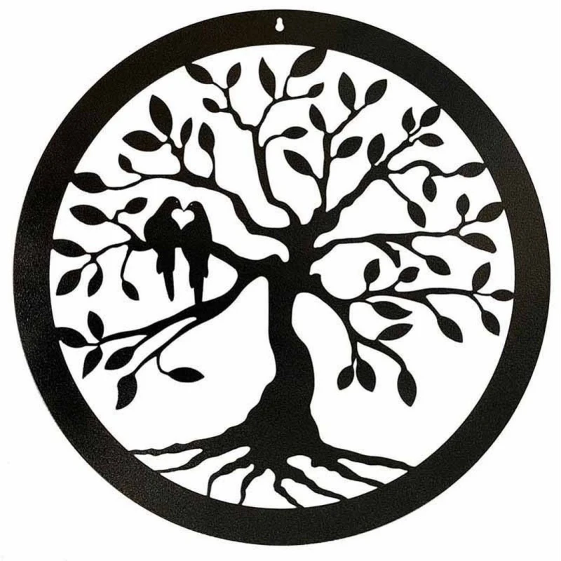 Image of Poppy Forge Tree of Life Wall Art - Large - Steel - W49.5 x H49.5cm - BM/RtR in Black Unisex