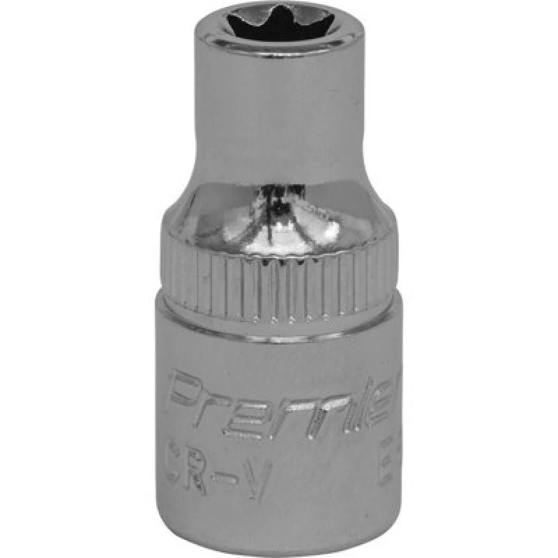 Image of Loops E6 TRX Star Socket Bit - 1/4" Square Drive - PREMIUM Drop Forged Head Knurled Multi