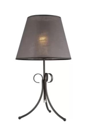 Image of Lorenzo Table Lamp With Fabric Shade Anthracite, 1x E27
