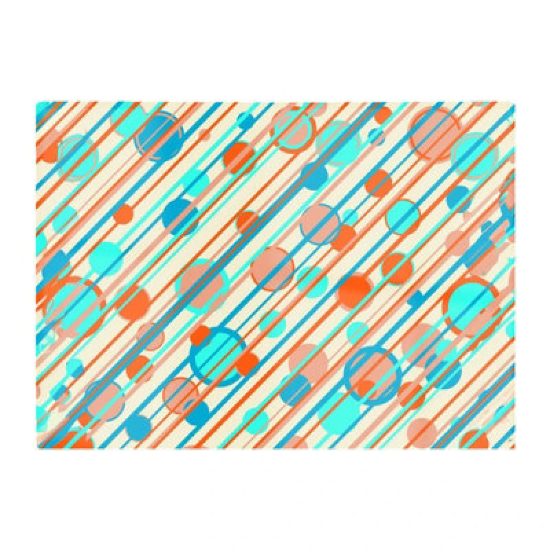 Image of Warren Reed Designer Retro Stripes And Circles Glass Chopping Board