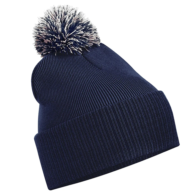 Image of Beechfield Snowstar Duo Winter Beanie Hat in Navy Navy Unisex One Size