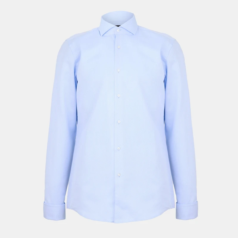 Image of Boss Mens H Hank Spread Long Sleeve Shirt Pastel Blue male 17.5 inch
