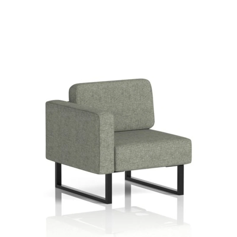 Image of Brixworth Modular Seating Right Unit with Black in Rivet Fabric - Vitreous