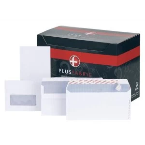 Image of Plus Fabric DL Envelopes Wallet Self Seal 120gm2 White Pack of 500