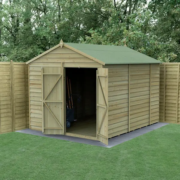 Image of 4Life Forest Garden Overlap Apex Windowless Shed - 10 x 8ft