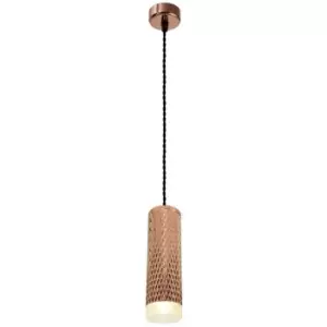 Image of Luminosa Lighting - 1 Light 20cm Ceiling Pendant Light GU10, Rose Gold, Acrylic Ring
