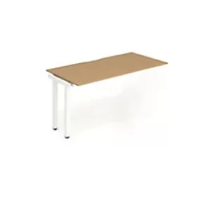 Image of Trexus Bench Desk Single Extension White Leg 1600x800mm Oak Ref BE308