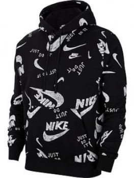 Image of Nike Sportswear Club Graphic Hoodie - Black
