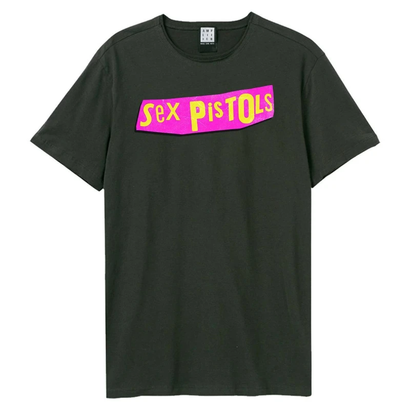 Image of Amplified Amplified Men Logo Driver Sex Pistols T-Shirt in Charcoal Size: Small Charcoal S Male 5063470044993