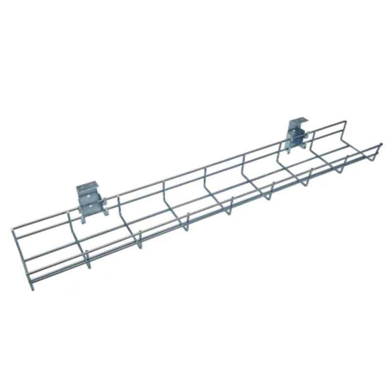 Image of POWERDATA 800MM DESK WIRE BASKET INC. MODESTY PANEL & BRACKET
