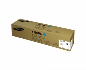 Image of Samsung CLT C808S Cyan Laser Toner Ink Cartridge cyan