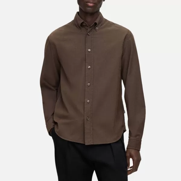 Image of BOSS Black Cotton-Blend Twill Shirt - M