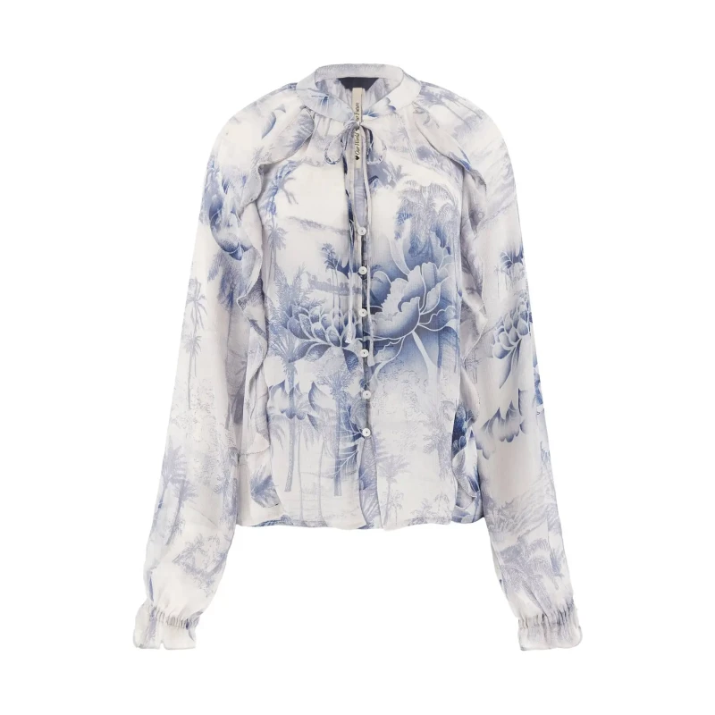 Image of Guess Womens blouse Guess Josette Bleu Female L