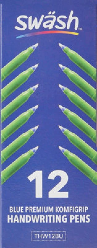 Image of Swsh Komfigrip Handwriting Pens, Blue, Pack of 12 THW12BU EPGETHW12BU
