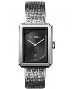 Image of Chanel Boy-Friend Black Dial Stainless Steel Womens Watch H4878 H4878